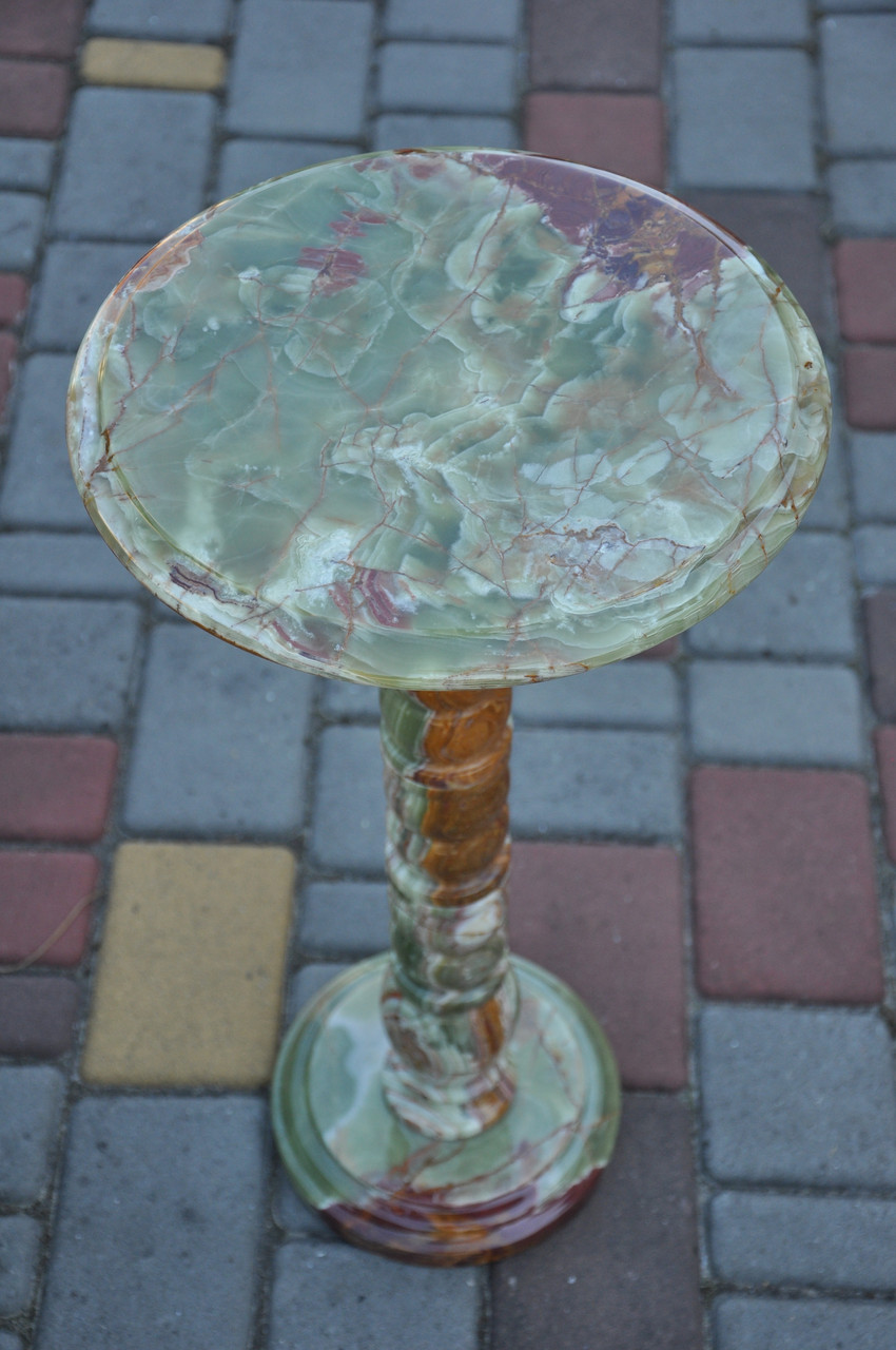 Стіл із натурального каменю онікс, діаметр 30 см,  (колір, як на фото), фото 1