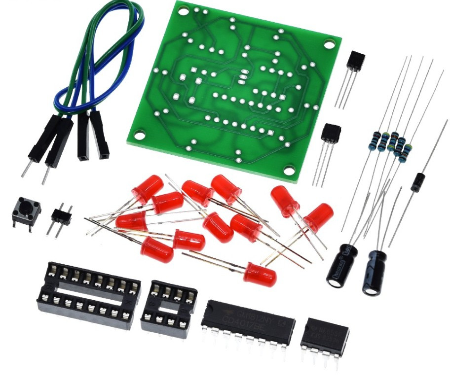 DIY набір миготливої LED лампи з генератором на NE555 і CD4017, модуль імпульсів 3–5 В для самостійного складання