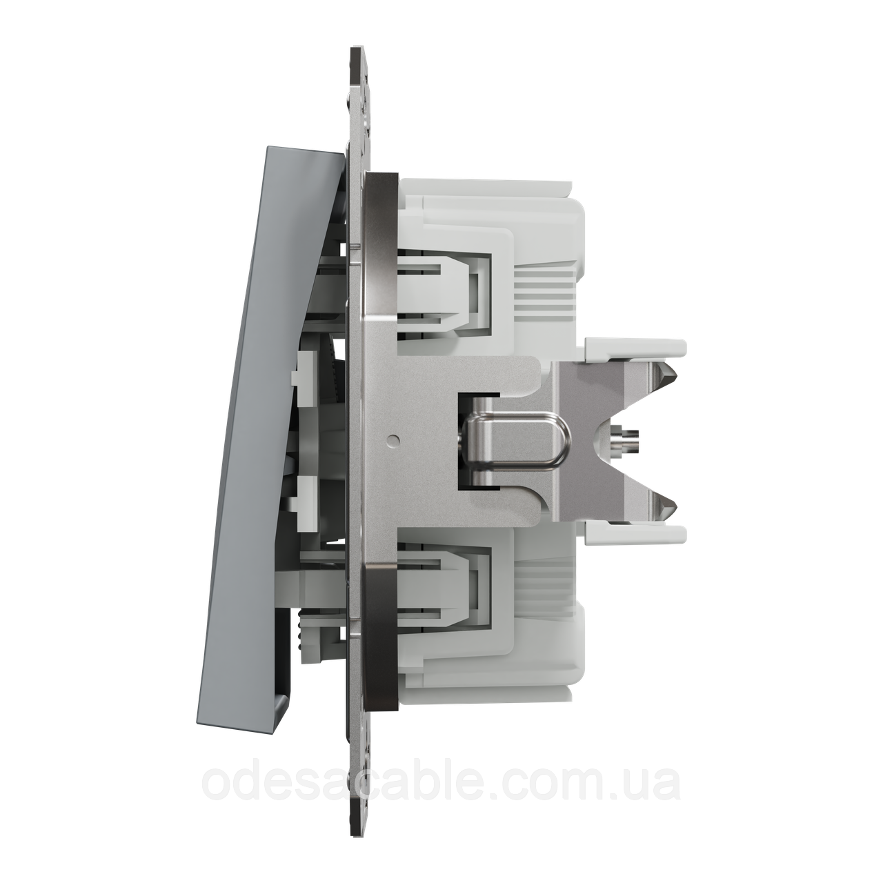 ПЕРЕМИКАЧ ОДНОКЛАВІШНИЙ САМОЗАЖИМНИЙ ASFORA СТАЛЬ