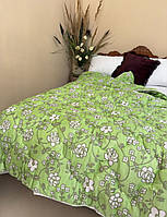 Тепла зимова ковдра на овчині півтораспальна 145*210 в тканині полікоттон