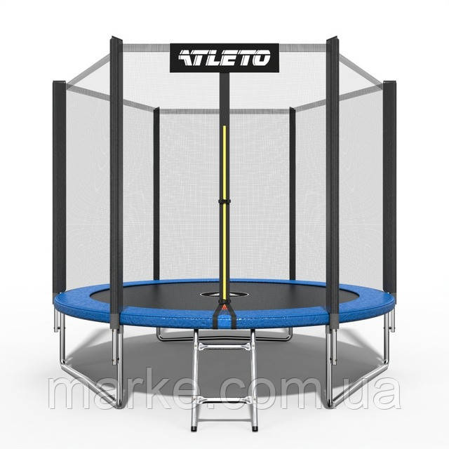 Батут дитячий з сіткою та драбинкою 252 см Atleto (mrk)