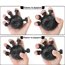 Еспандер для пензлів із двома рівнями навантаження із силікону та металу для тренування пальців YJ-8819, фото 5