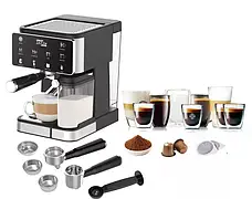 Кавомашина універсальна 8 напоїв Zepline ZP 6806 3000 Вт Сенсорна кавоварка для меленої кави капсул, фото 4