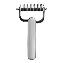 Двосторонній гребінець для вичісування кішок Сірий / Щітка для вичісування / Пуходерка для тварин