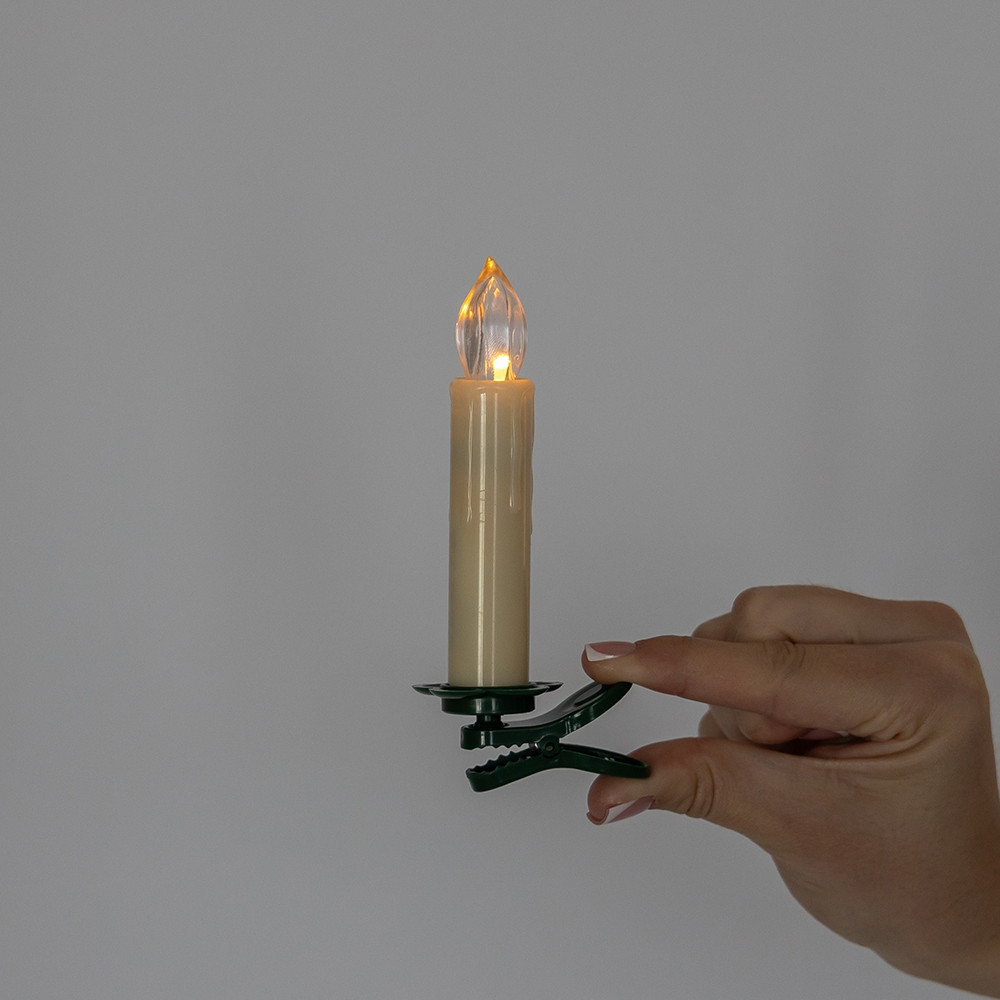 Набір із 10 світлодіодних свічок (LED) з кліпсами на ялинку 10 см 19261-002, фото 1