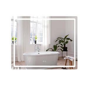 Дзеркало Qtap Mideya (DC-F910) 1000х800 з LED-підсвіткою Touch, з антизапотіванням, димером, рег. яскравості