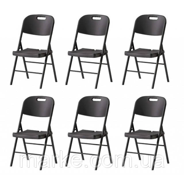 Крісло розкладне туристичне Bonro BS-53 чорне комплект (6 шт) (mrk)