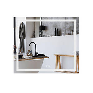 Дзеркало Qtap Mideya 800х700 з LED-підсвіткою Touch, з антизапотіванням, з димером, рег. яскравості Reverse