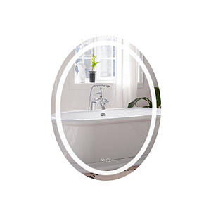 Дзеркало Qtap Mideya 500х700 з LED-підсвіткою Touch, з антизапотіванням, димером, регіт. яскравості QT2078NCR5070W