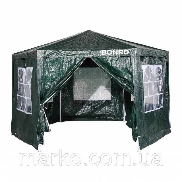 Садовий павільйон альтанка намет 6 стінок Bonro B-9007 зелений (mrk)