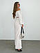 Молодіжний трендовий костюм-двійка, брюки з топом, молочно-білий, айворі, фото 4