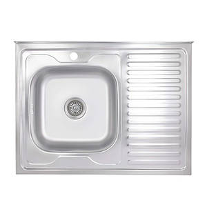 Кухонна мийка Brinex 6080-L 0,6 мм Satin (BRIN6080LSAT06)