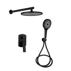 Душова система універсальна Qtap Slavonice прихованого монтажу на два споживачі QTSLA113BLM45900 Black Matt