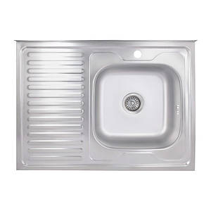 Кухонна мийка Brinex 6080-R 0,6 мм Satin (BRIN6080RSAT06)