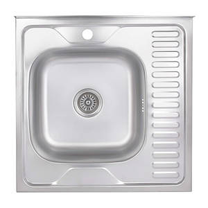 Кухонна мийка Brinex 6060-L 0,6 мм Satin (BRIN6060LSAT06)