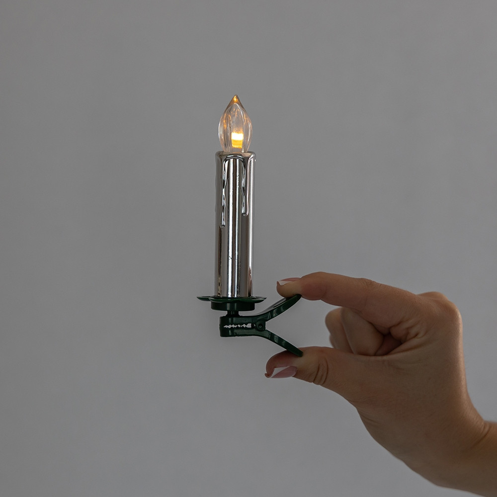 Набір із 10 світлодіодних свічок (LED) з кліпсами на ялинку 10 см 19261-003