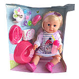 Пупс 45 см із шарнірними суглобами п'є з пляшечки, ходить на горщик, плаче сльозами, може стояти, фото 2