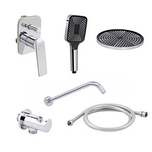 Комплект для душу Qtap Vlasta: Змішувач QTVLA6028102NC+Душ. набір (