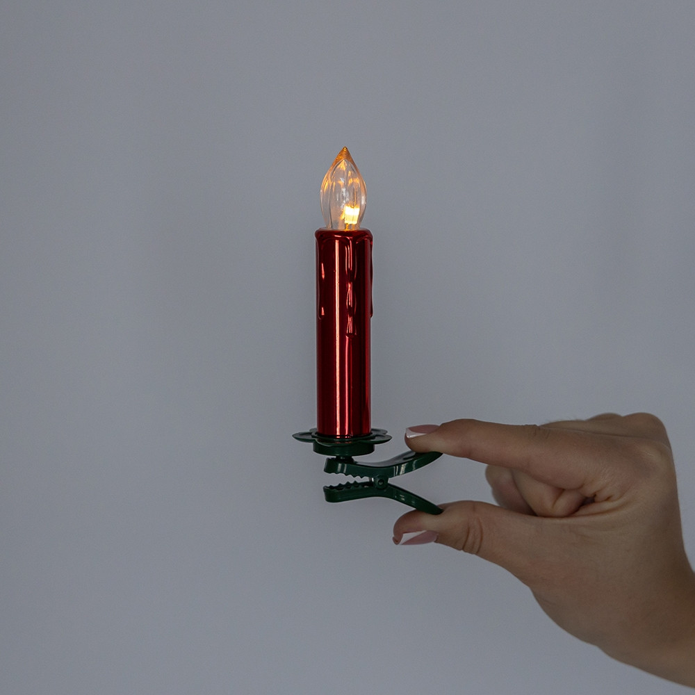 Набір із 10 світлодіодних свічок (LED) з кліпсами на ялинку 10 см 19261-004, фото 1