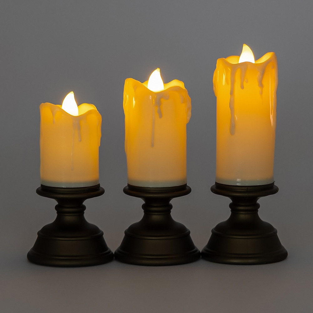 Набір із 3-х світлодіодних свічок (LED) на ялинку 14 см 19262-004, фото 1