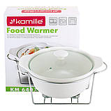 Марміт керамічний круглий 32 * 14,5 * 24см Kamille 2,4 л з підставкою, фото 3