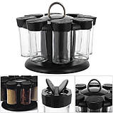 Набір ємностей для спецій Kamille 8 шт на круглій підставці, фото 2