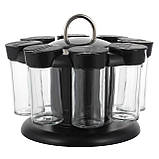 Набір ємностей для спецій Kamille 8 шт на круглій підставці, фото 3