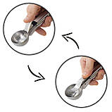 Ложка для морозива Kamille із нержавіючої сталі з виштовхувачем, фото 3