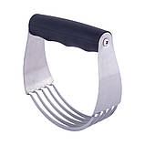 Різак для тесту з нержавіючої сталі Kamille з силіконовою ручкою 11,5*12*3,8 см, фото 2