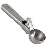 Ложка для морозива Kamille (18,5х5 см) із нержавіючої сталі з виштовхувачем, фото 2