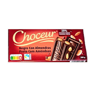 Шоколад чорний Choceur Negro Con Almendras з мигдалем 200 г Німеччина