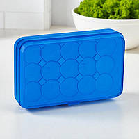 Лоток для яєць у холодильник пластиковий, 15 комірок, з кришкою, Синий (Контейнер для яєць)