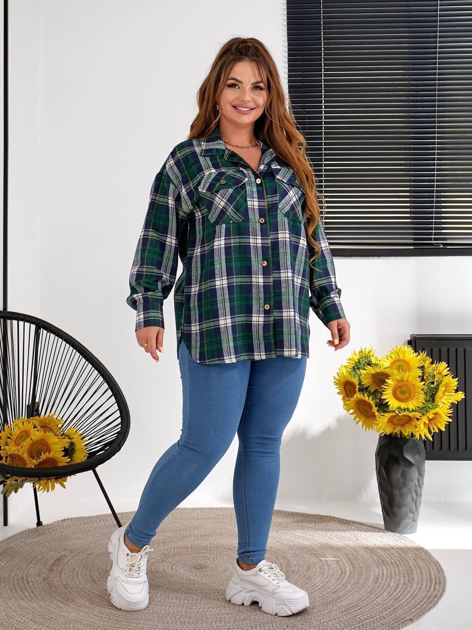 Сорочка жіноча в клітку фланель