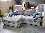 Диван кутовий Каліфорнія Люкс (преміум) велюр антикіготь темно-сірий, фото 2