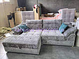 Диван кутовий Каліфорнія Люкс (преміум) велюр антикіготь темно-сірий, фото 3