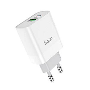 Зарядний пристрій HOCO C80A PD 20W QC3.0 (1USB/1Type-C/3.1A) White, фото 1
