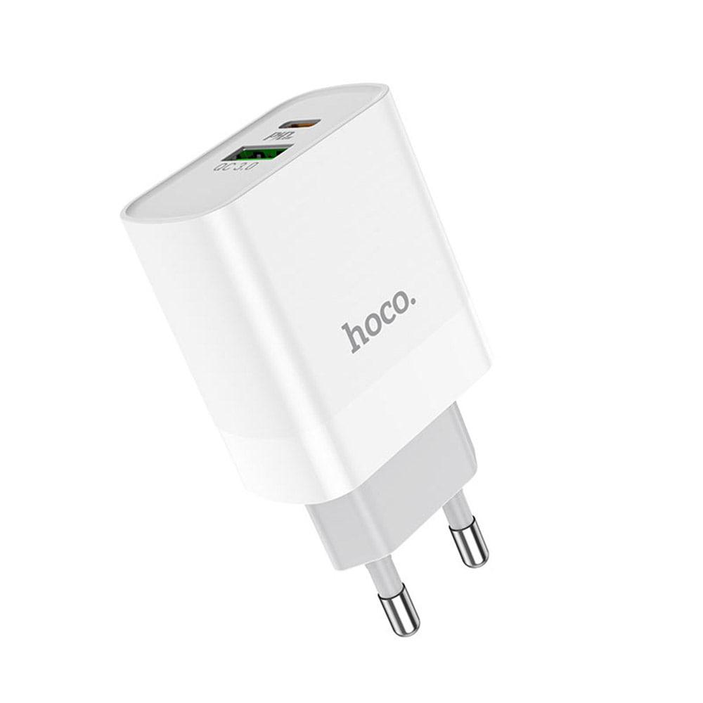 Зарядний пристрій HOCO C80A PD 20W QC3.0 (1USB/1Type-C/3.1A) White