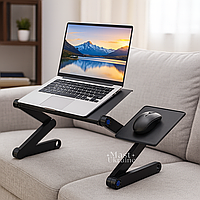 Столик для ноутбука з кулером для охолодження, регульована складна підставка на ліжко, диван, стіл, TN-2340