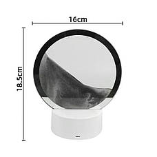 Настільна LED лампа нічник RGB Пісочний годинник 3D Sandscape, чорний пісок, фото 3