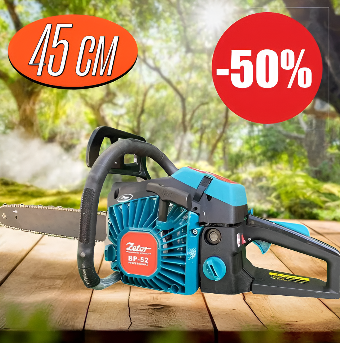 Бензопила Zetor BP52 Пила цепная Бензопила для дачи Профессиональные бензопилы (Пила ручная бензиновая для спила деревьев) - фото 1 - id-p2737293232