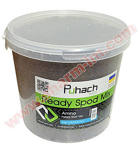 Готова Кормова суміш Puhach Baits Ready Spod Mix - Pellets 3/4,5/6 мм + Boilies AMINO 4 кг
