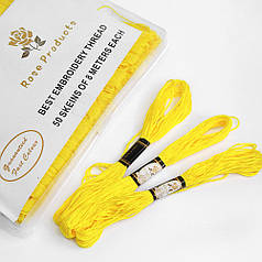 Нитки муліне, жовтий, 1 моток 8 м