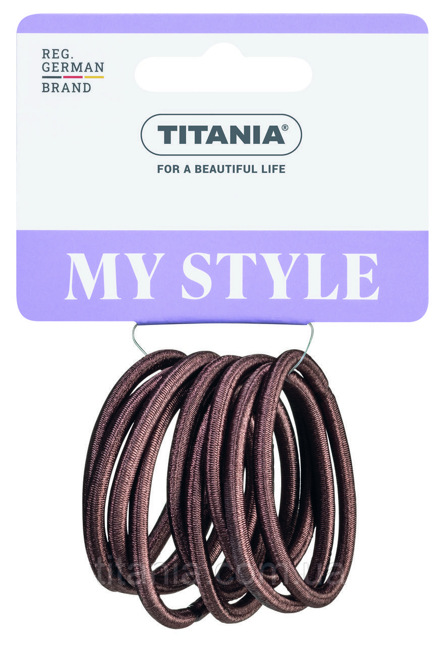 Зажим для волосся еластичний, маленький 9шт. коричневий 4мм TITANIA 7809, фото 1