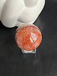 Вогняний полумʼяний кварц сфера шар з натурального каменю кварц куля з кварцу 41 мм., фото 2
