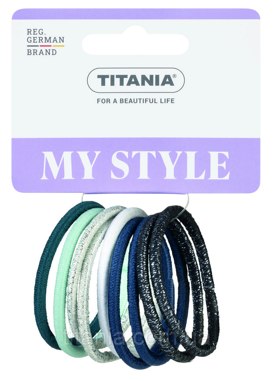 Затискач для волосся еластичний, 9 шт., різнобарвний, 4 см TITANIA 7817, фото 1