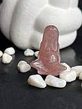 Гея богиня Землі статуетка фігурка з натурального каменю полуничний кварц., фото 5