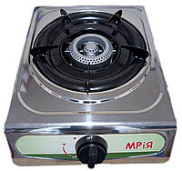 Газова плита настільна - таганок Мрія 1 конфорка з пьєзопідпалом нержавіюча сталь