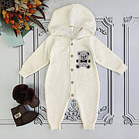 Дитячий в'язаний чоловічок з капюшоном, осінній ромпер для новонароджених