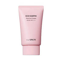 The Saem Sun Eco Earth Pink Sun Cream SPF50 Сонцезахисний крем з каламіном, 50 мл