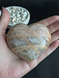 Місячний персиковий і сонячний натуральний камінь кабошон серце з натурального сонячного каменю 78*71*34,5 мм, фото 6